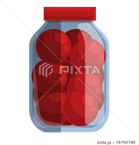 Pickled tomatoes icon, cartoon style Pickled tomatoes icon, cartoon style 76766786
