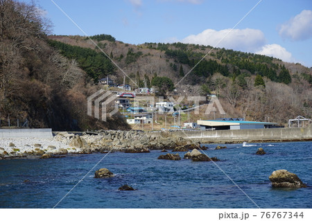 春の三陸海岸 普代村まついそ公園 春の三陸海岸 普代村まついそ公園 76767344