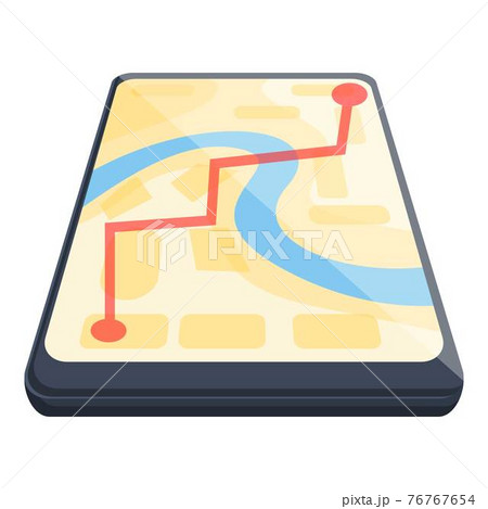 Modern phone itinerary icon, cartoon style 76767654