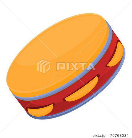 Tambourine school icon, cartoon style 76768084