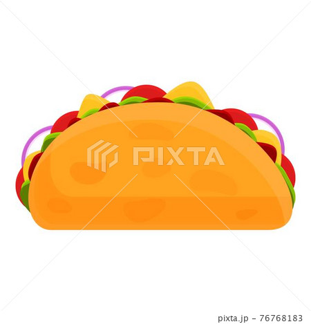 Vegetarian taco icon, cartoon style 76768183