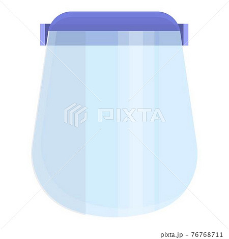 Clean face shield icon, cartoon style 76768711