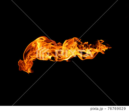 Fire flames collection isolated on black background 76769029