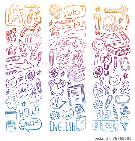 English course. E-learning, online education. English language 76769289
