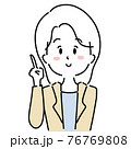 ポイントを指さしをする女性 76769808