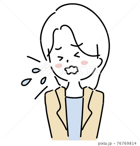 くしゃみをする女性 76769814