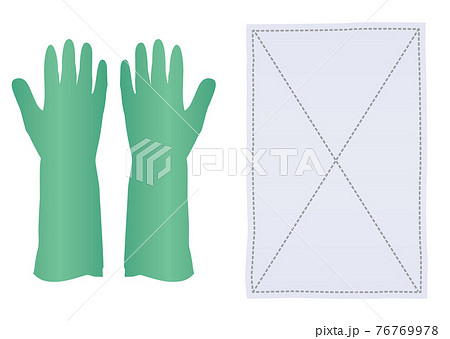 ぞうきんとゴム手 76769978