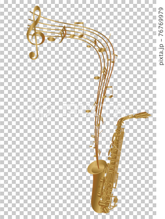 サックスと音符 76769979