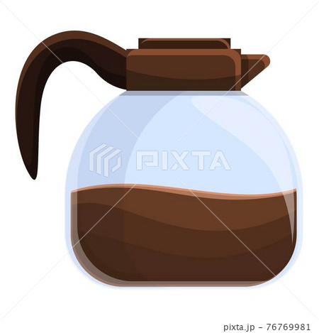 Coffee glass pot icon, cartoon style 76769981