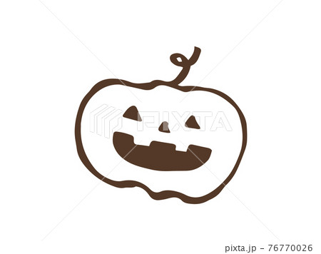 かわいいハロウィン秋 ブラウン色 手書きイラスト素材のイラスト素材