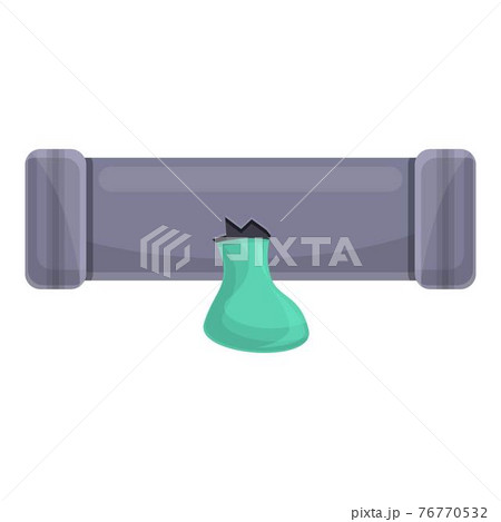 Sewerage pipe broken icon, cartoon style Sewerage pipe broken icon, cartoon style 76770532