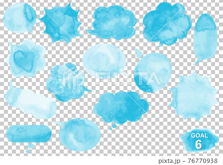 SDGs 目標 6 圖像指定彩色水彩氣球套裝 76770938