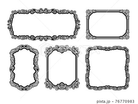 アンティークレトロフレームのイラスト素材