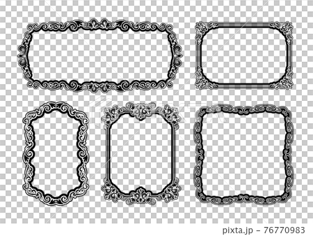 アンティークレトロフレームのイラスト素材