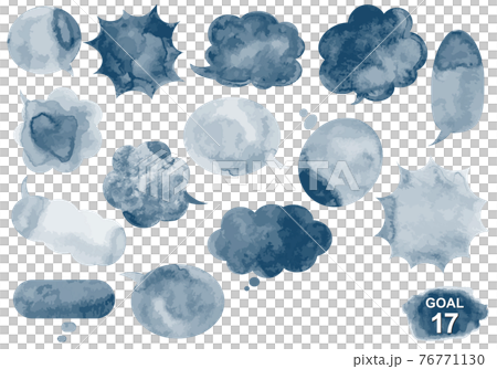 SDGs Goal 17 Image Designated Color Watercolor Balloon Set 76771130