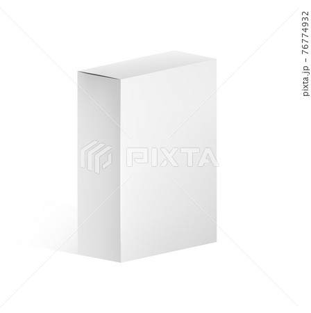 Rectangular narrow box mockup. Cardboard paper storage container realistic storage for technical gadgets. 76774932
