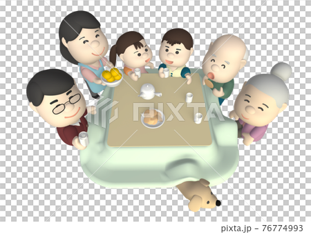 一家人在被爐裡聚會 76774993