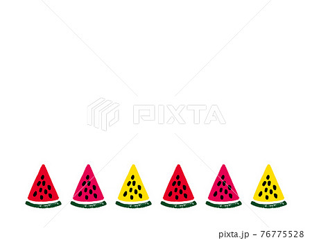 可愛いスイカの手描きイラスト。 可愛いスイカの手描きイラスト。 76775528