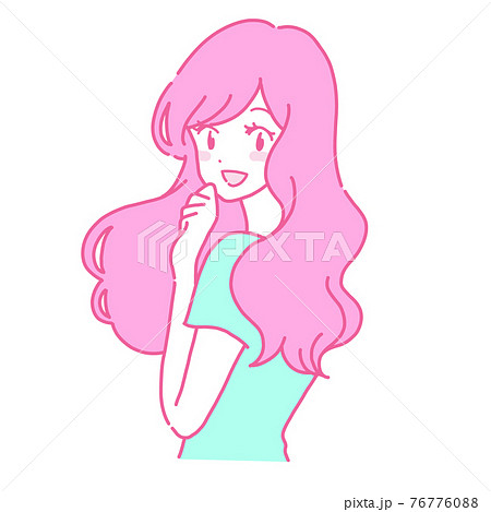 振り返る女性のイラスト素材