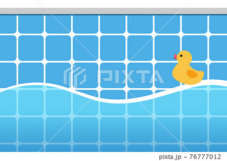 プールの背景 長方形 アヒルのイラスト素材