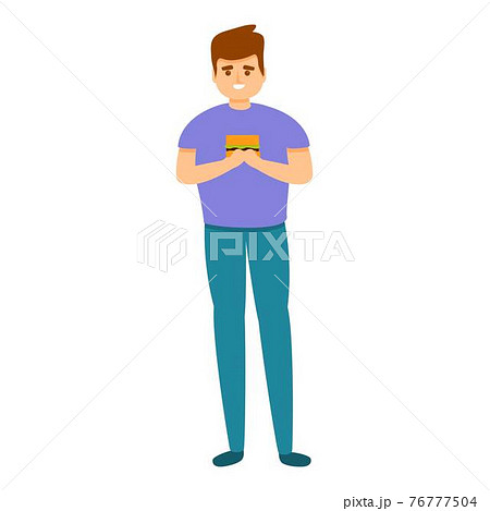 Slimming boy icon, cartoon style 76777504