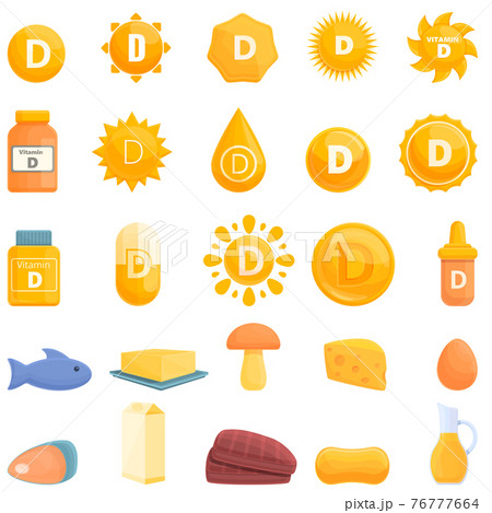 Vitamin D icon, cartoon style Vitamin D icon, cartoon style 76777664