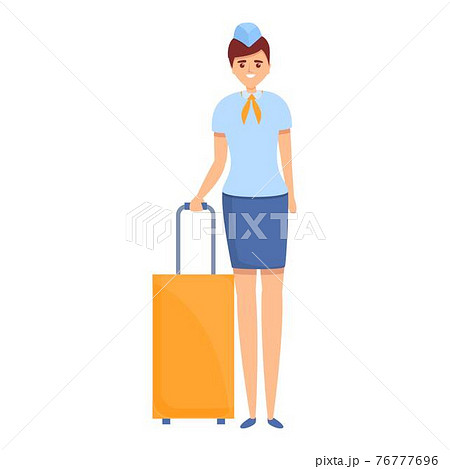 Stewardess travel bag icon, cartoon style Stewardess travel bag icon, cartoon style 76777696