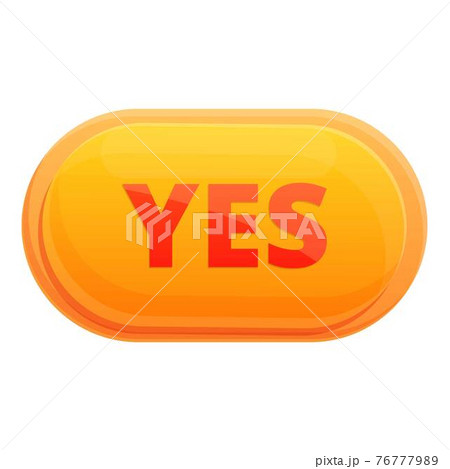 Yes interface button icon, cartoon style 76777989