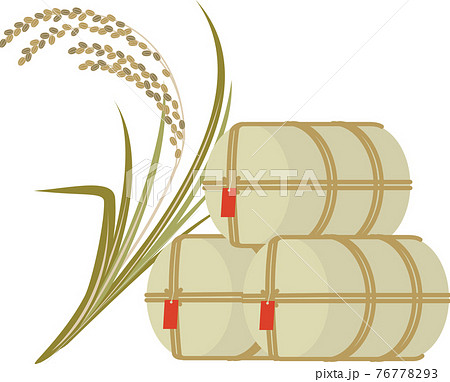 米俵と稲のイラスト 76778293