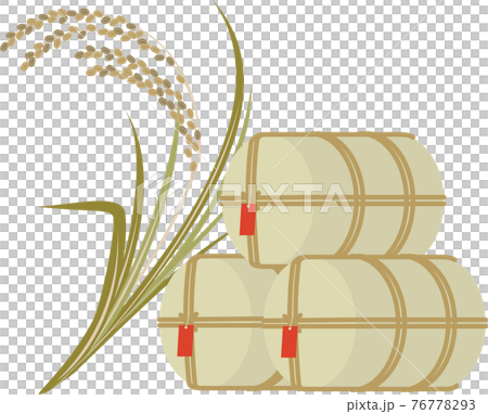 米俵と稲のイラスト 76778293