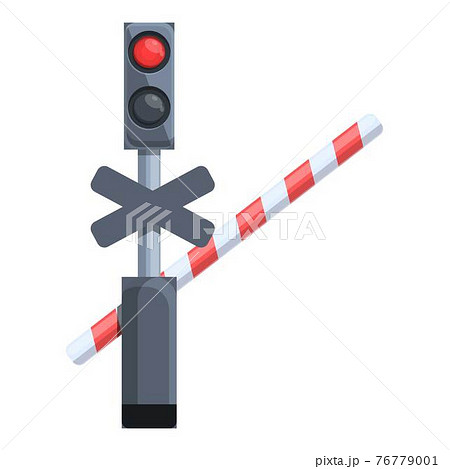 Railroad barrier icon, cartoon style Railroad barrier icon, cartoon style 76779001
