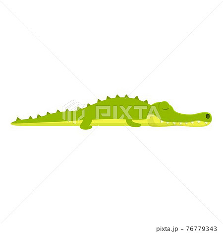 Sleeping crocodile icon, cartoon style 76779343