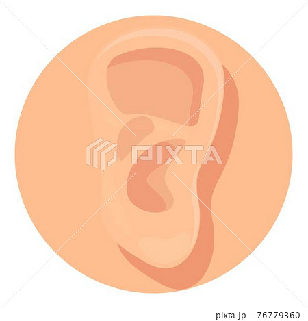 Ear organ icon, cartoon style 76779360