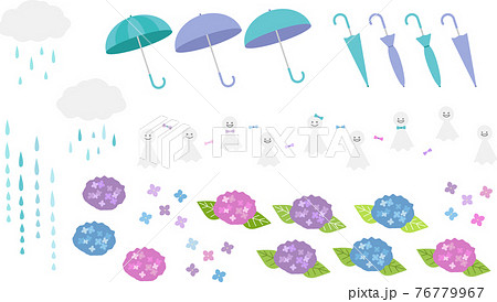 梅雨のイラストセット 梅雨のイラストセット 76779967