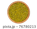 Mung beans in woden bowl isolated 76780213