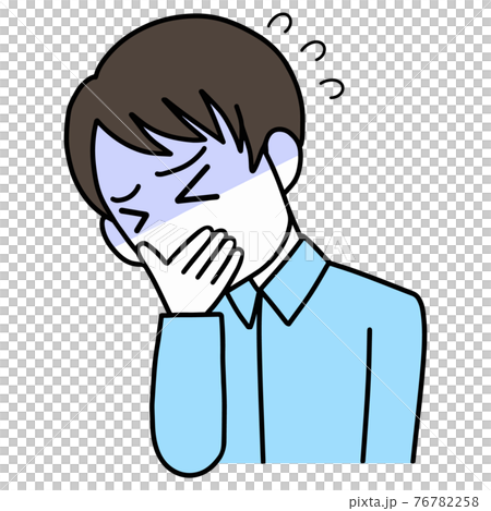 体調不良 吐き気 男性のイラスト素材