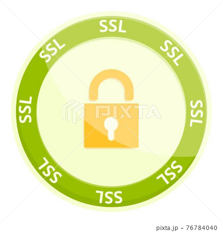 Digital ssl certificate icon, cartoon style 76784040