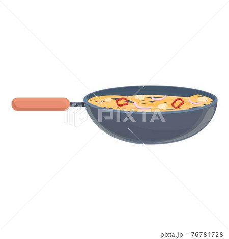 Wok food hot pan icon, cartoon style 76784728