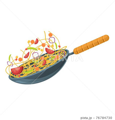 Wok food cuisine icon, cartoon style 76784730