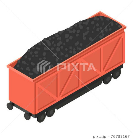 Coal full wagon icon, isometric style 76785167