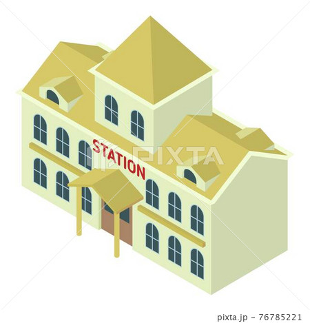 Public railway station icon, isometric style 76785221