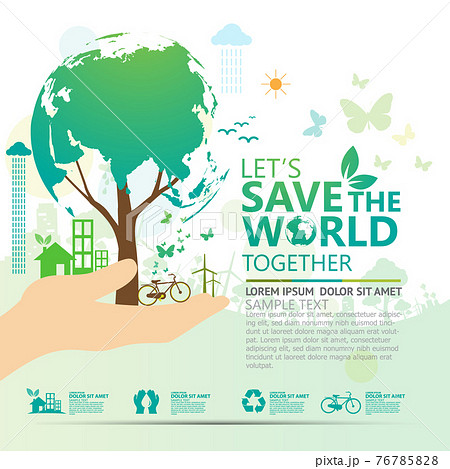 Ecology and environment conservation creative idea concept design 76785828