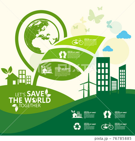 Ecology and environment conservation creative idea concept design 76785885