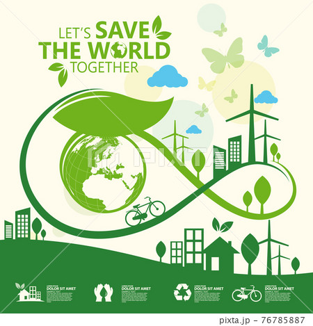 Ecology and environment conservation creative idea concept design 76785887