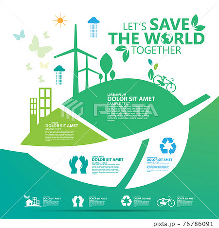 Ecology and environment conservation creative idea concept design 76786091