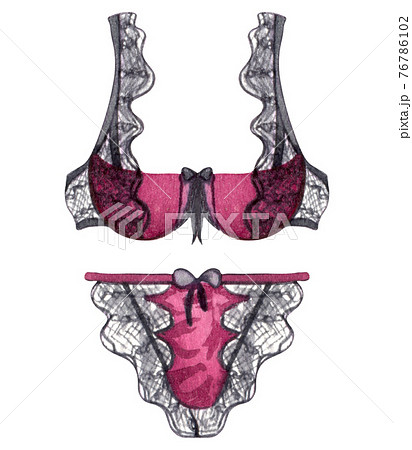 Watercolor lingerie. Hand draw underwear. - Stock Illustration  [76786210] - PIXTA