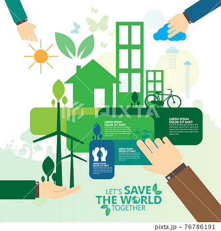 Ecology and environment conservation creative idea concept design 76786191