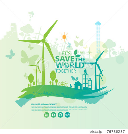 Ecology and environment conservation creative idea concept design 76786287