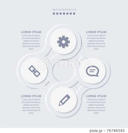 Vector elegant simple refined style infographic design UI template spiral round cross labels and icons 76786583