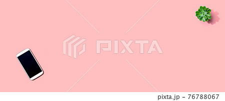Smartphone with a succulent plant Smartphone with a succulent plant 76788067